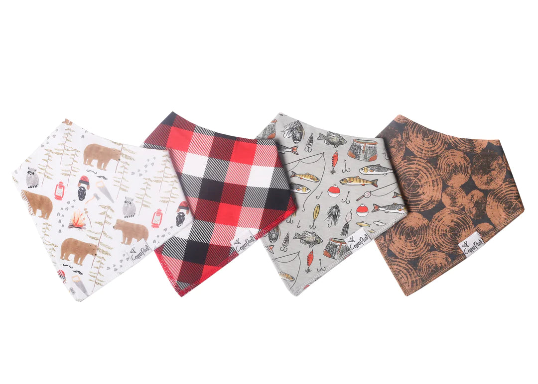 Lumberjack 4 Pack Bandana Bibs - Doodlebug's Children's Boutique