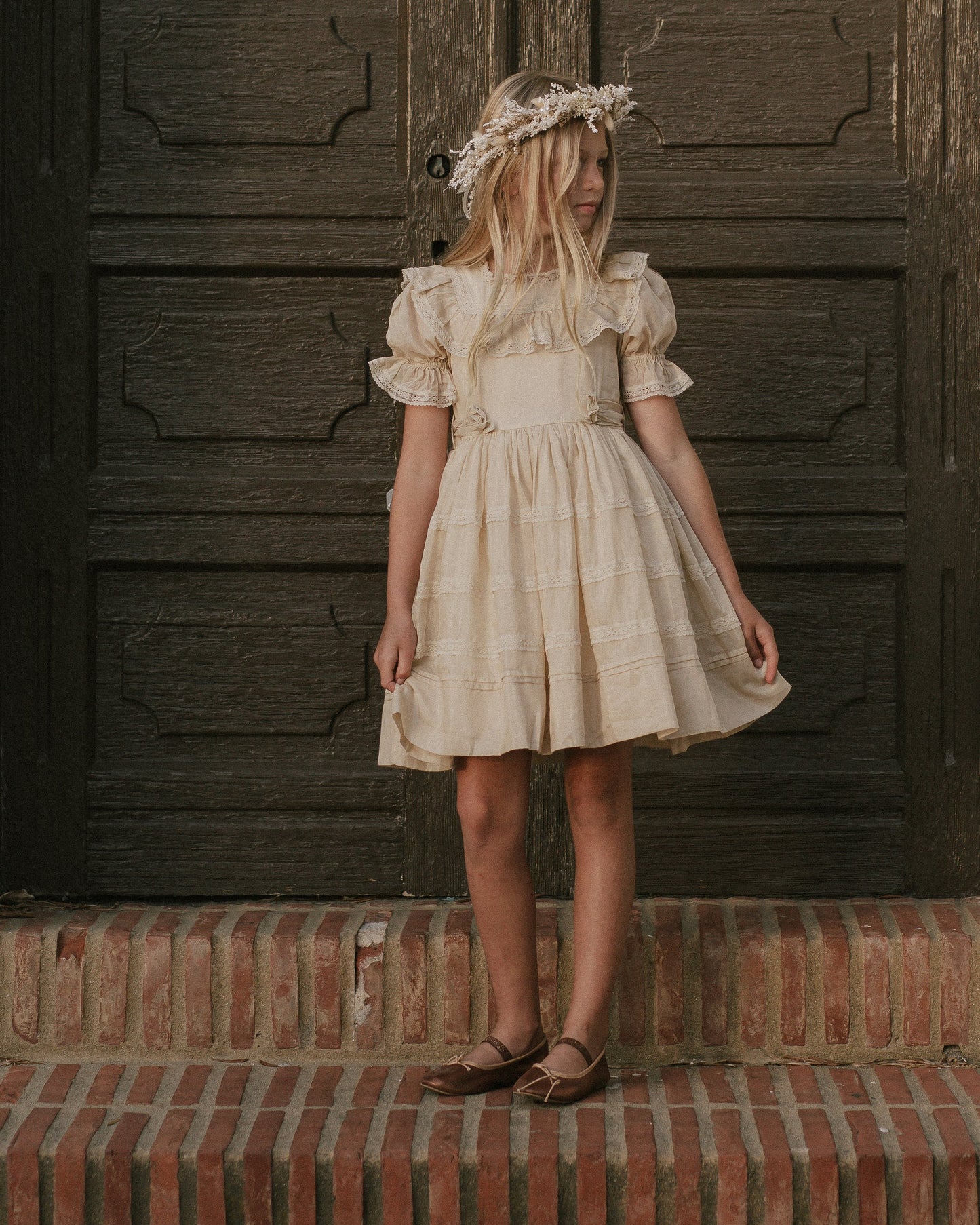 Floral Crown in Ivory - Doodlebug's Children's Boutique