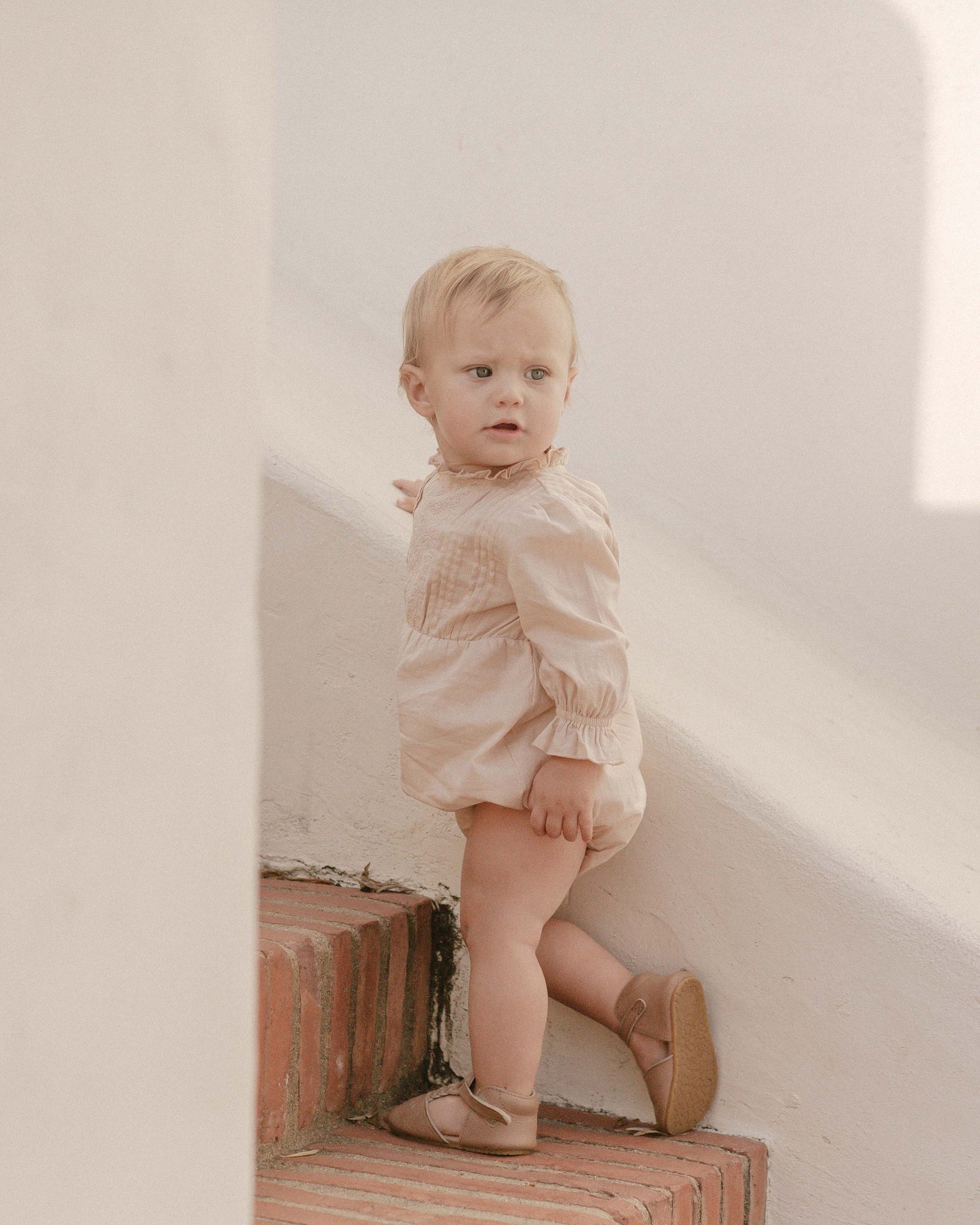 Florence Romper in Antique - Doodlebug's Children's Boutique
