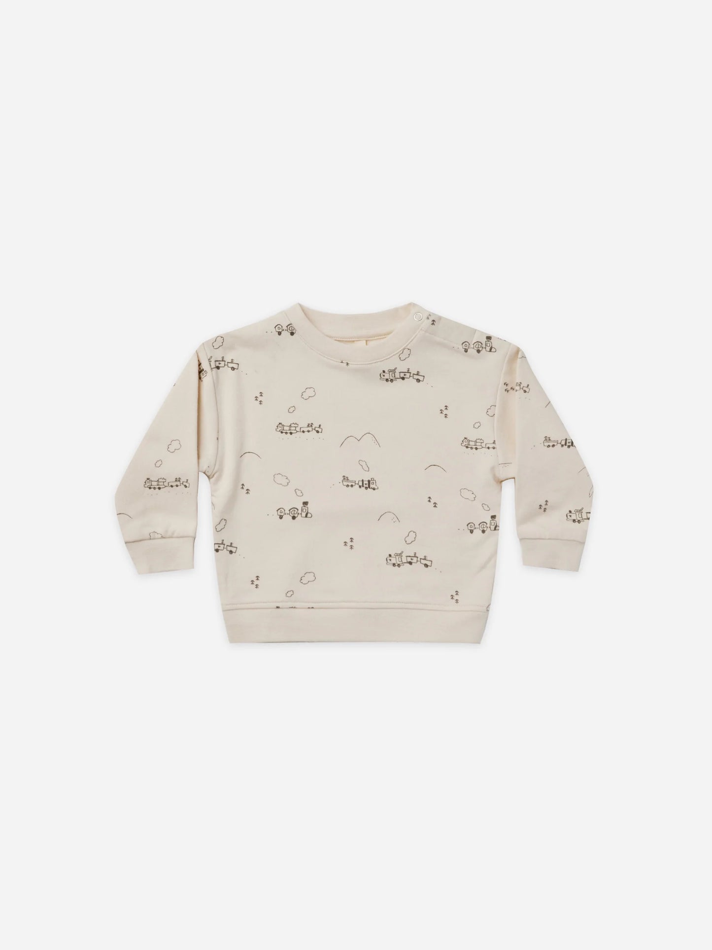 Fleece Sweatshirt in Trains - Doodlebug's Children's Boutique