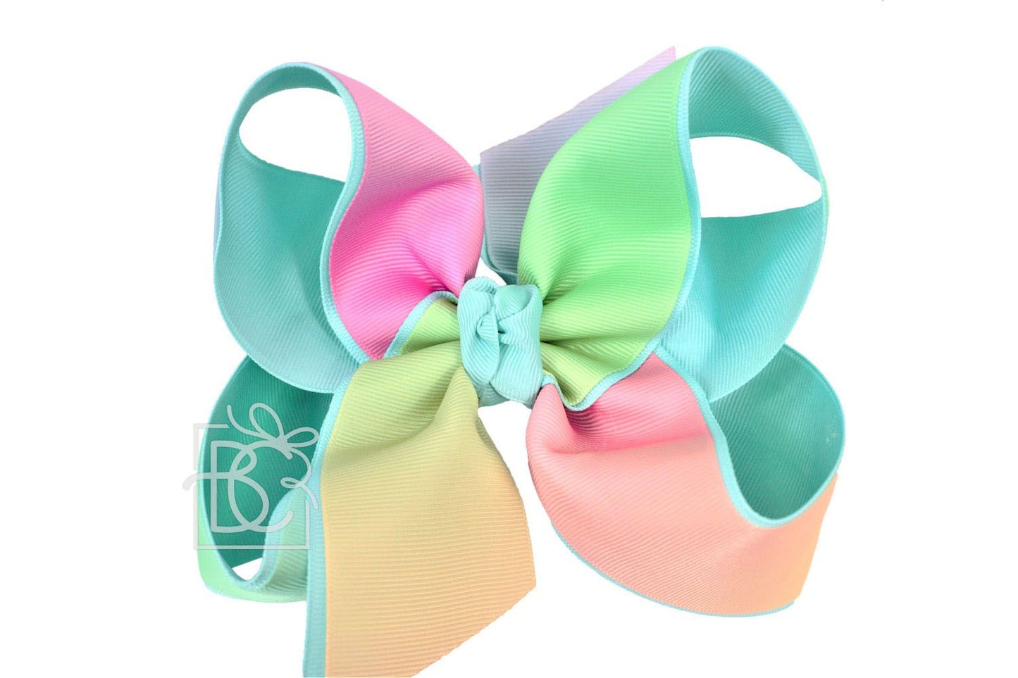 Huge Aquamarine Rainbow Bow - Doodlebug's Children's Boutique