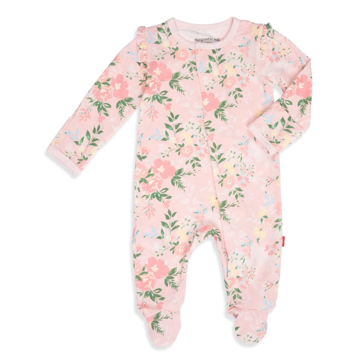 Ainslee Modal Magnetic Ruffled Sleeve Footie - Doodlebug's Children's Boutique