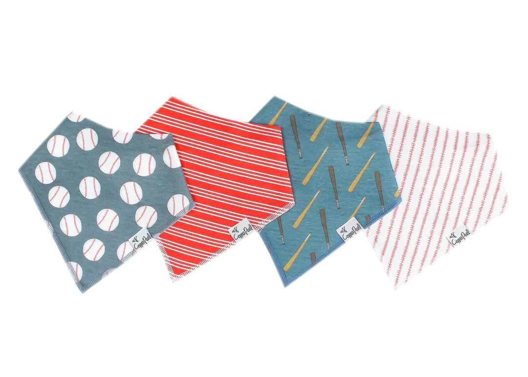 Slugger 4 Pack Bandana Bibs - Doodlebug's Children's Boutique