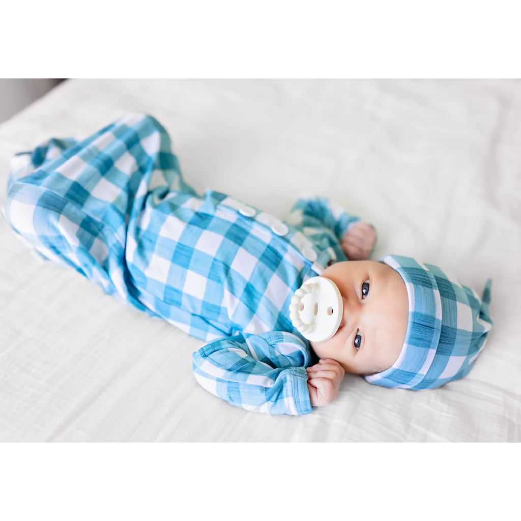 Tate Knotted Button Gown and Hat - Doodlebug's Children's Boutique