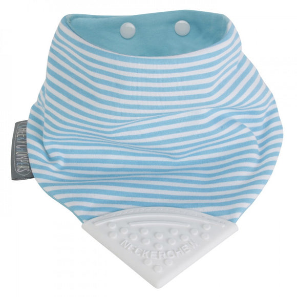 Neckerchew In Aqua Stripes - Doodlebug's Children's Boutique