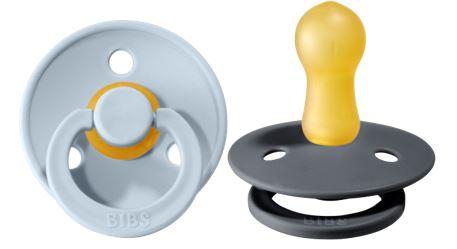 BIBS Pacifier Two Pack in Baby Blue and Iron - Doodlebug's Children's Boutique