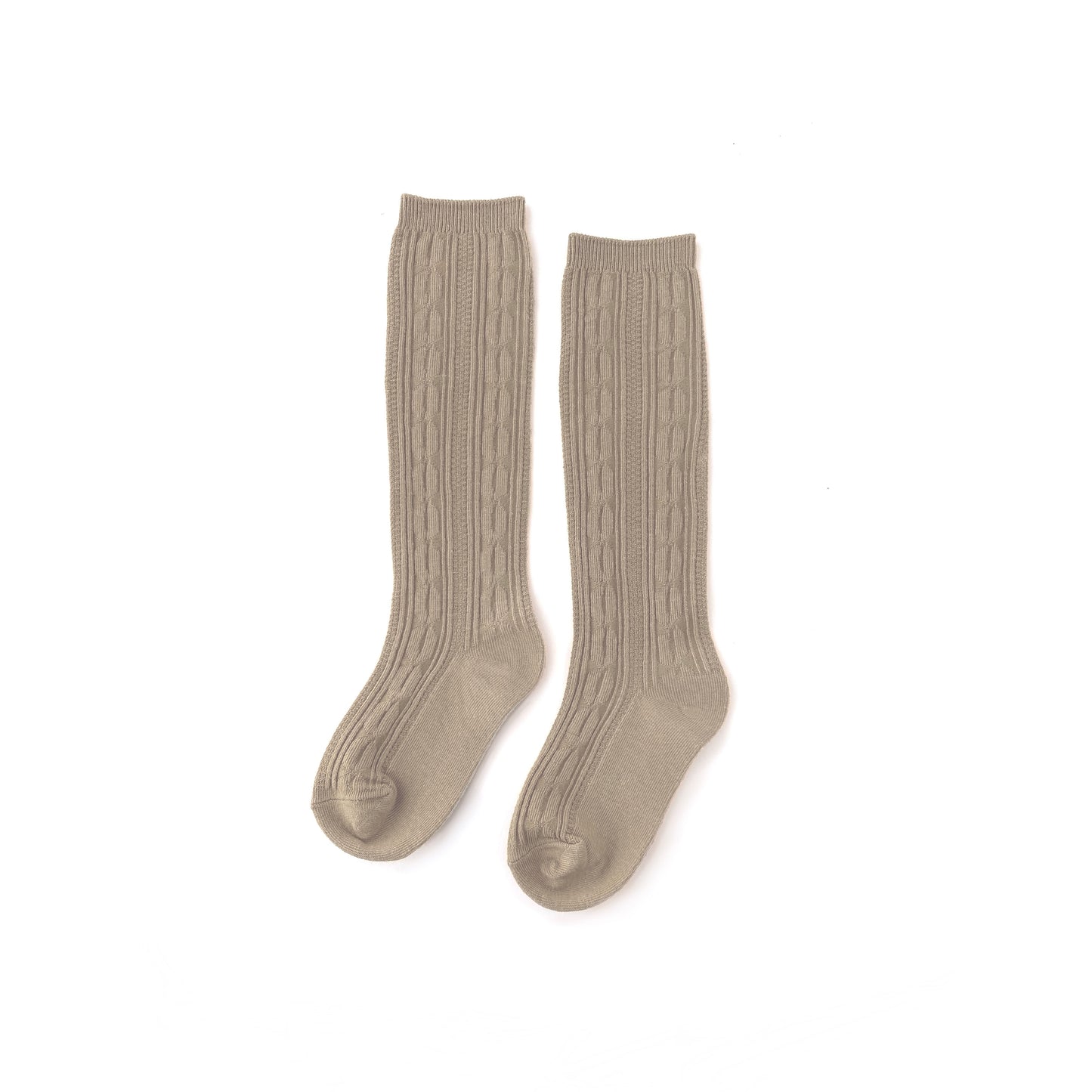 Cable Knit Knee High Socks in Oat - Doodlebug's Children's Boutique
