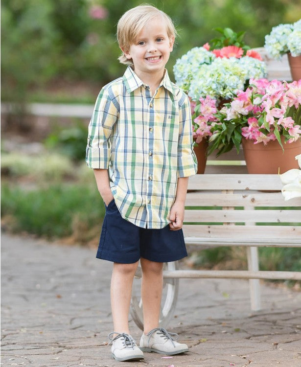 Sawyer Plaid Button Down Shirt - Doodlebug's Children's Boutique