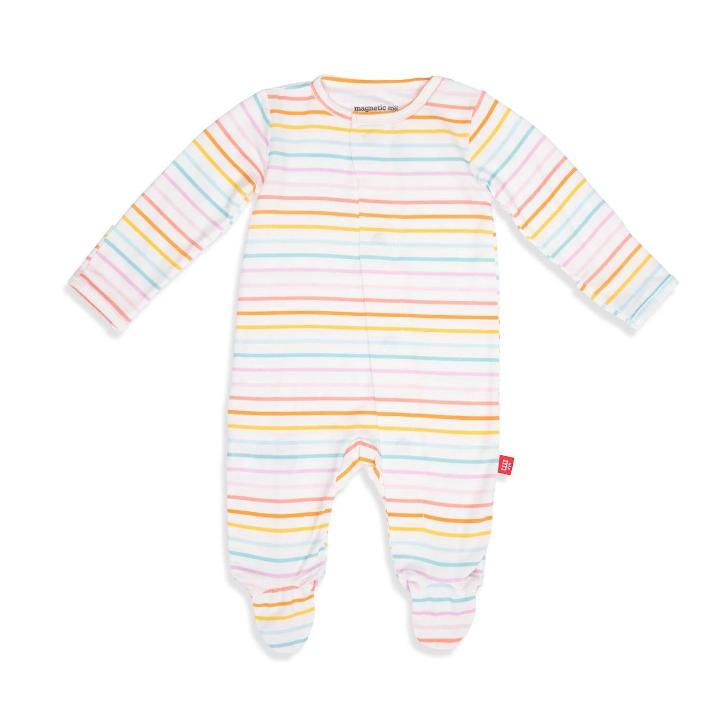 Candy Stripe Modal Magnetic Footie - Doodlebug's Children's Boutique