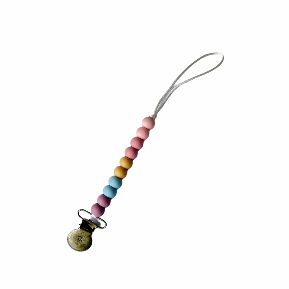 Petite Molly Paci and Toy Clip in Dusty Pink - Doodlebug's Children's Boutique