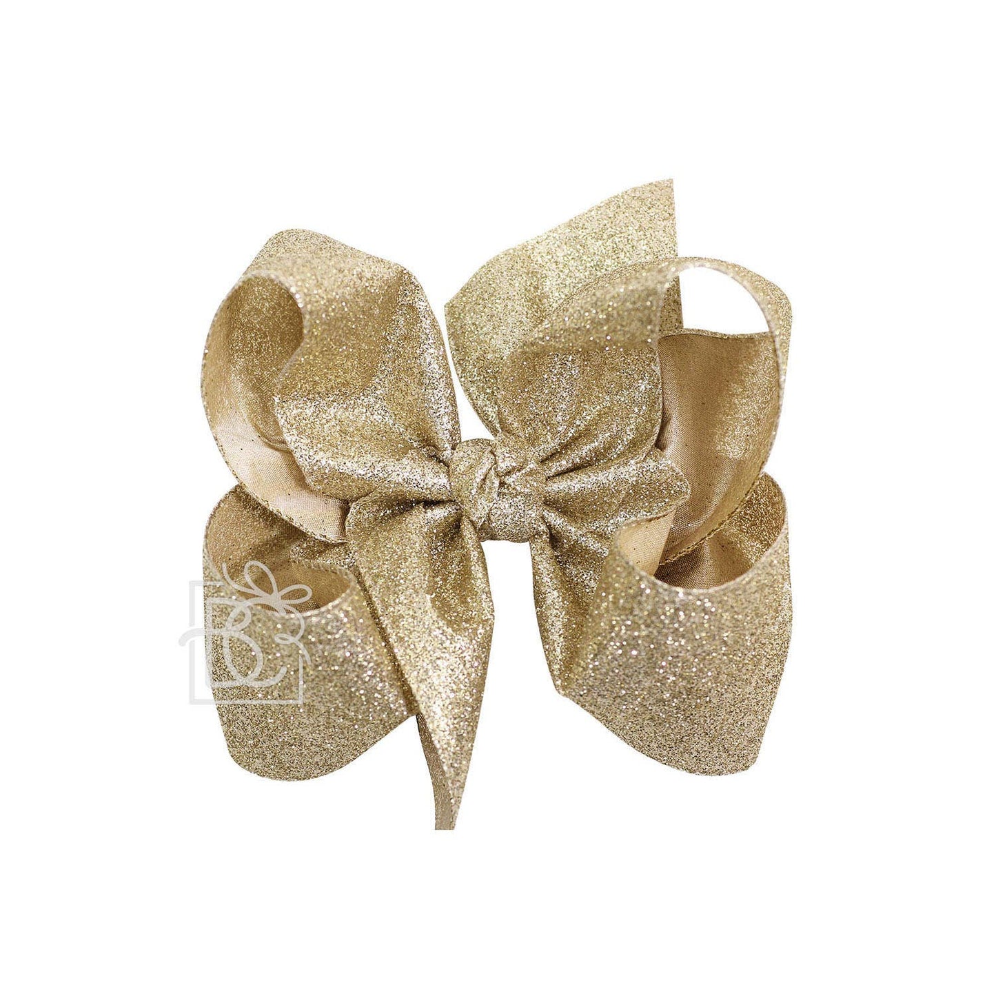 Jumbo Glitter Bow in Champagne - Doodlebug's Children's Boutique