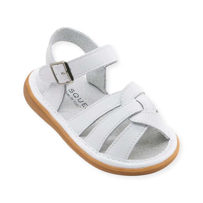 Emma White Squeaker Sandal - Doodlebug's Children's Boutique