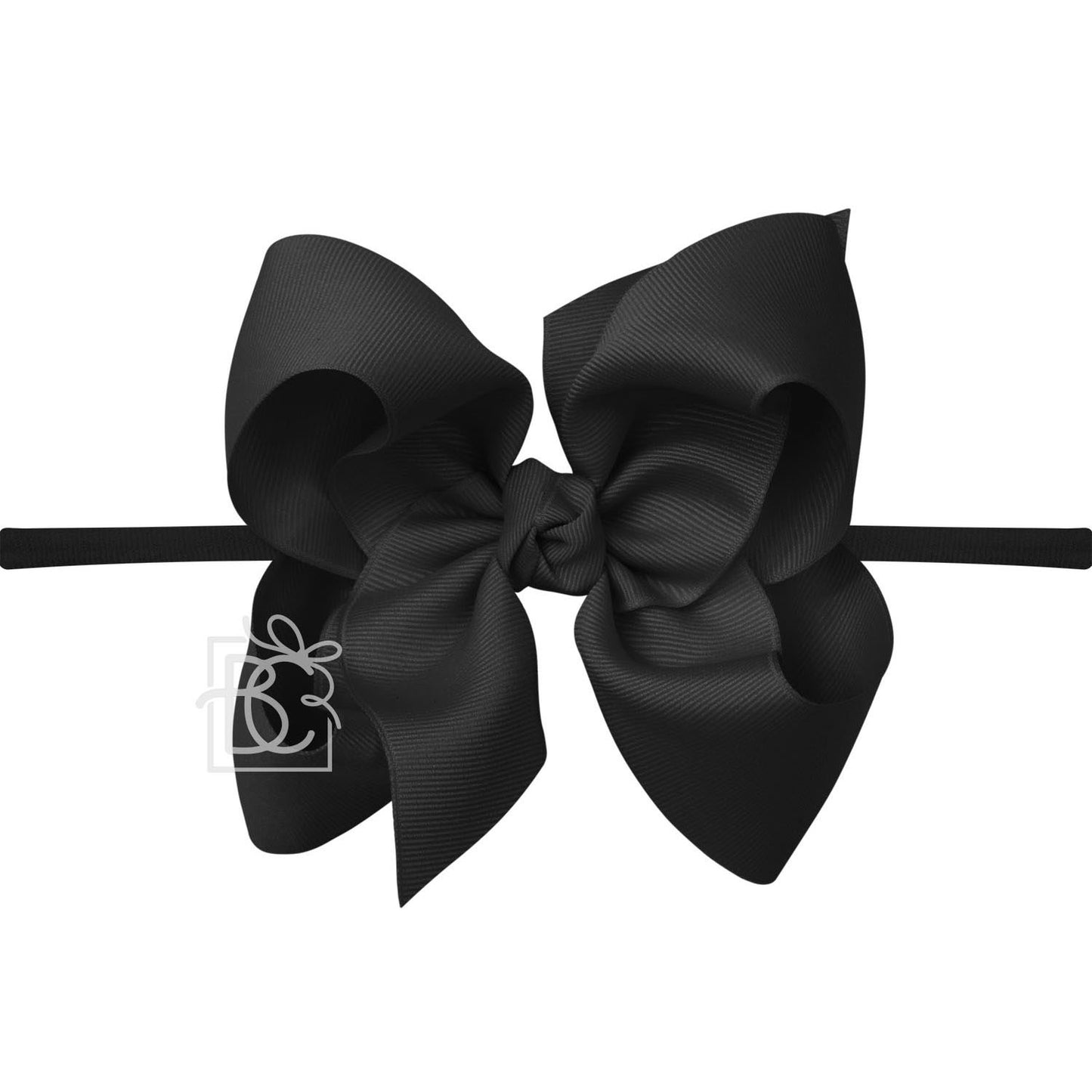 Nylon Headband with Huge Bow in Black - Doodlebug's Children's Boutique