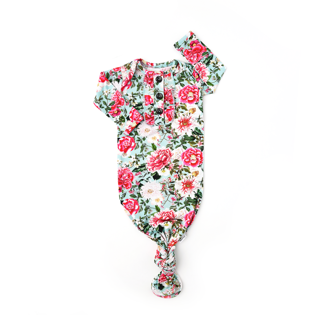 Palmer Knotted Ruffle Button Gown - Doodlebug's Children's Boutique