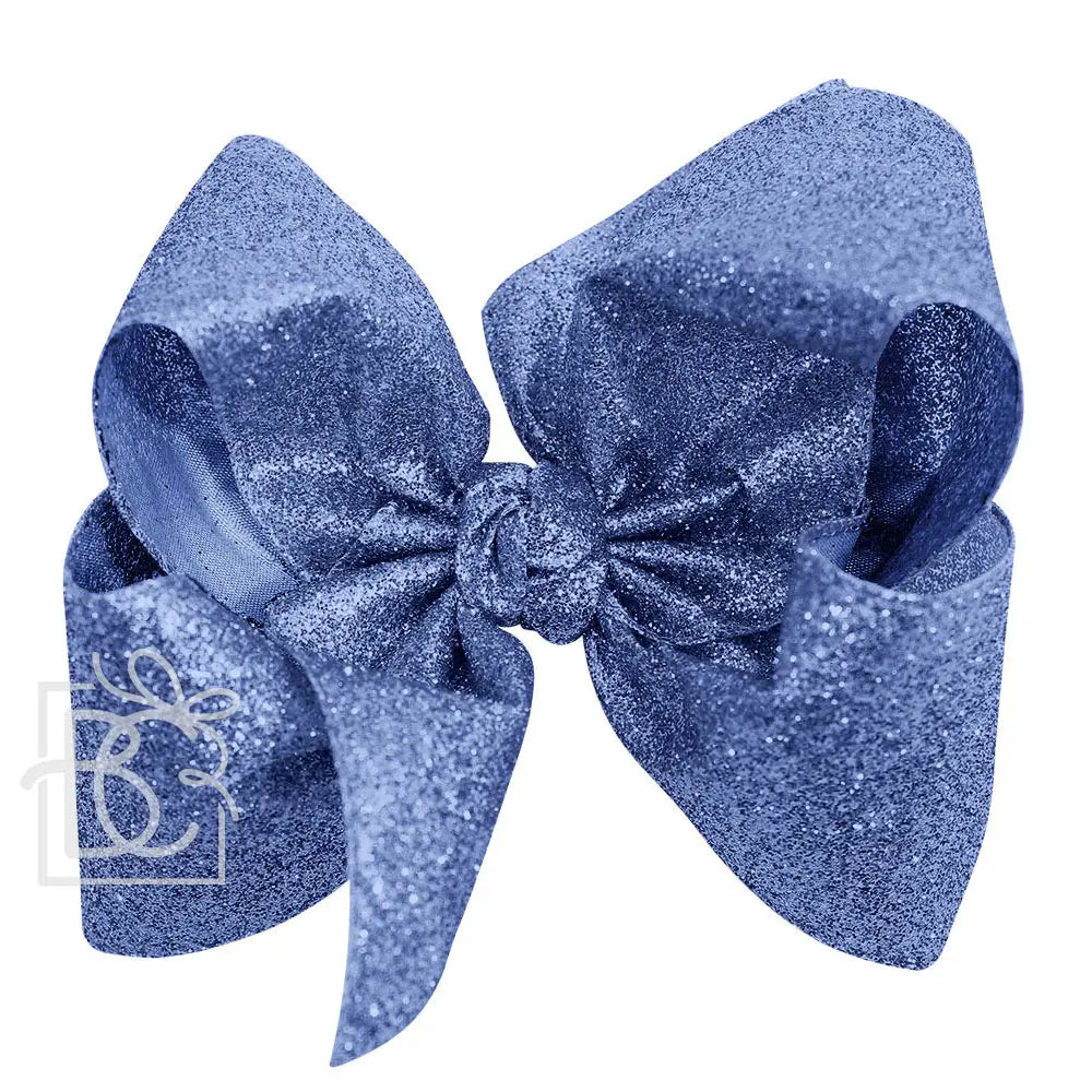 Huge Glitter Bow in Copen - Doodlebug's Children's Boutique