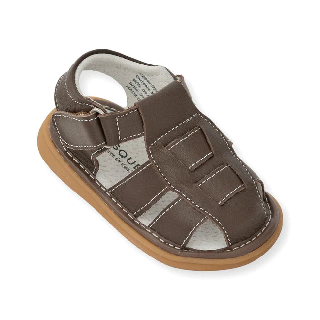Fisherman Brown Squeaker Sandal - Doodlebug's Children's Boutique