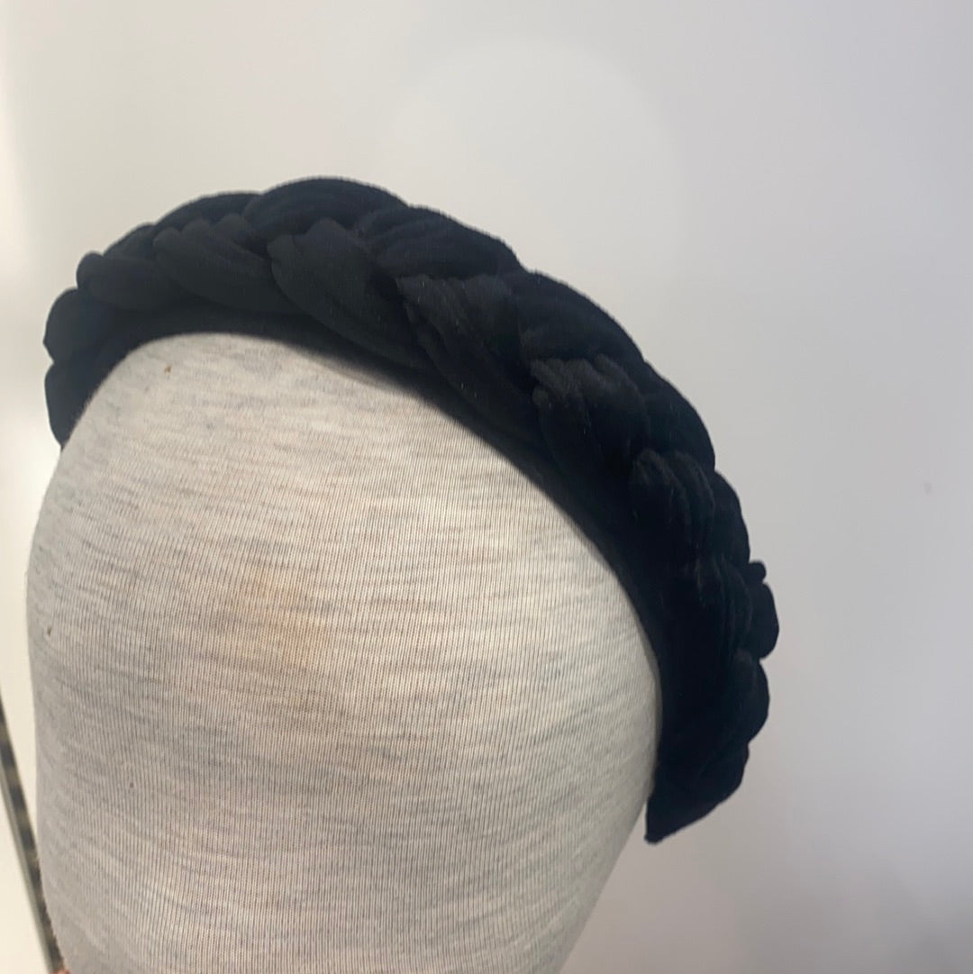 Black Velvet Braided Headband - Doodlebug's Children's Boutique
