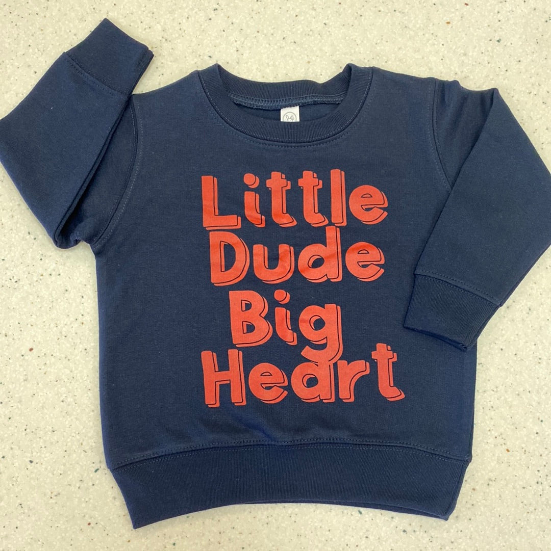 Little Dude Big Heart Sweatshirt - Doodlebug's Children's Boutique
