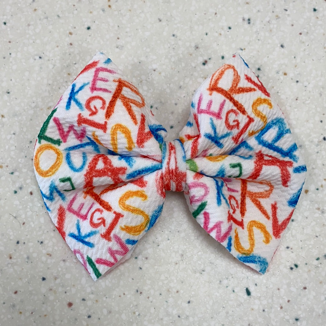 ABC Bow on Clip - Doodlebug's Children's Boutique