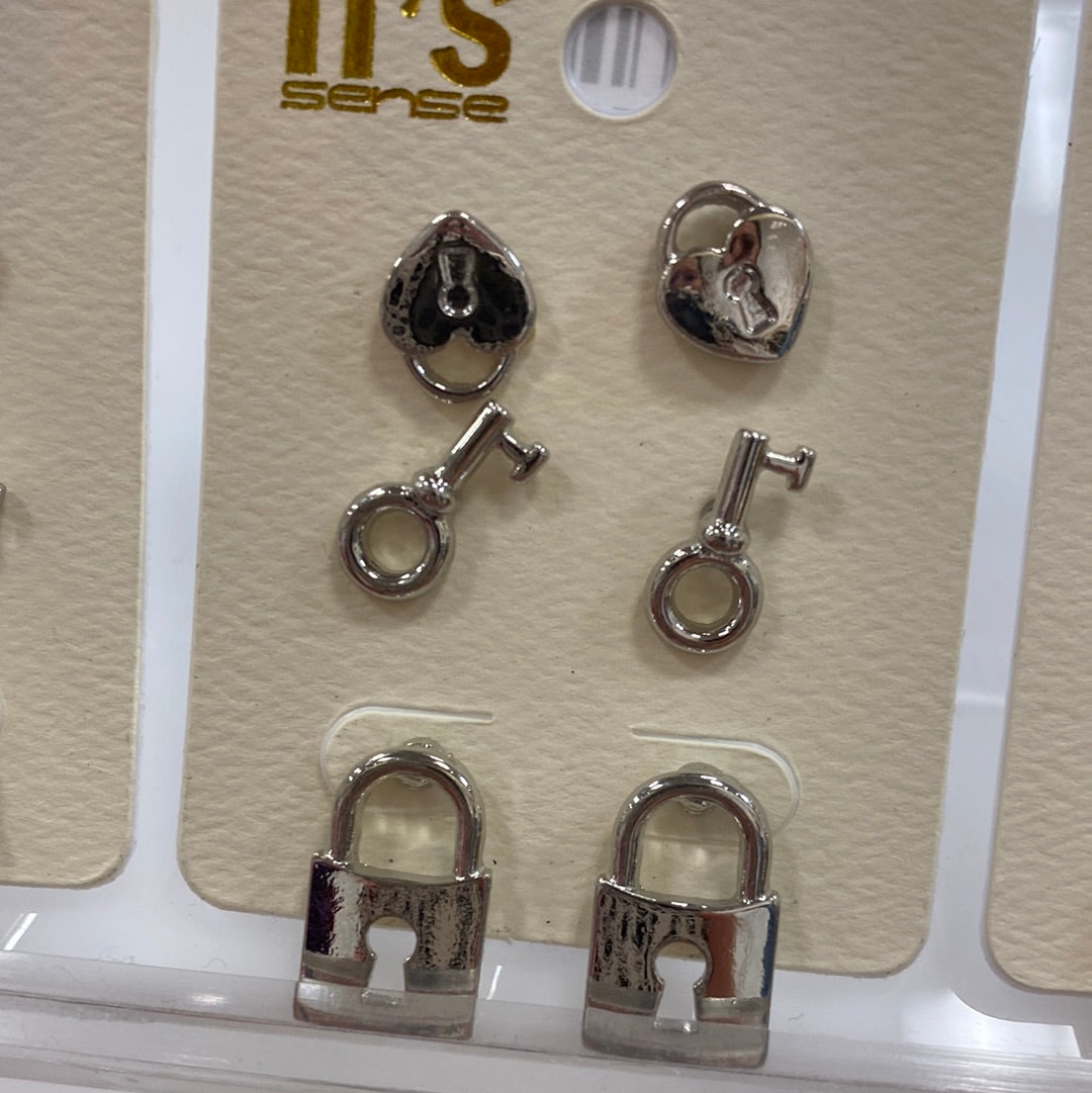 Amelia Earring Set in Silver - Doodlebug's Children's Boutique