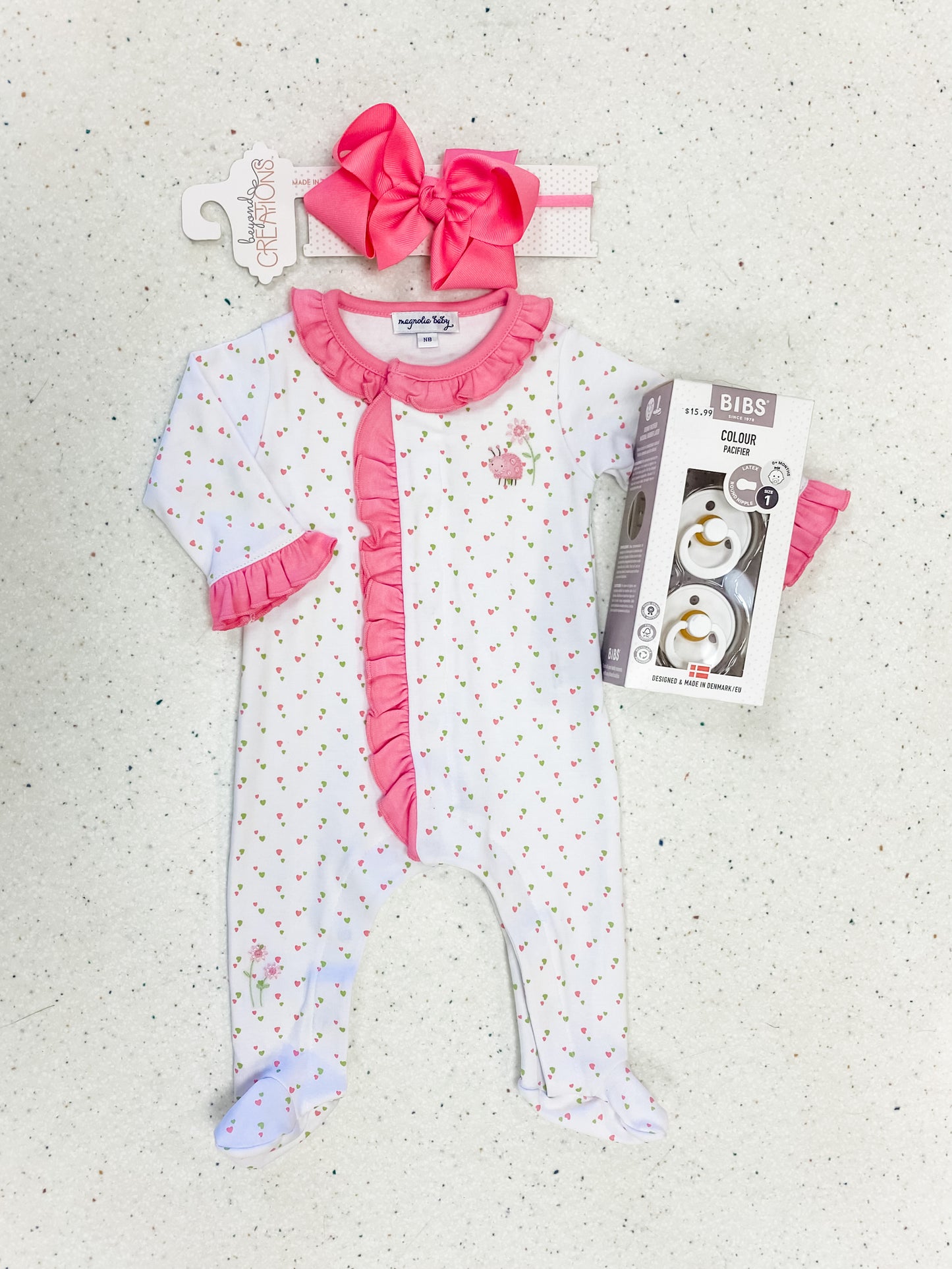 Little Love Bug Ruffle Front Footie - Doodlebug's Children's Boutique