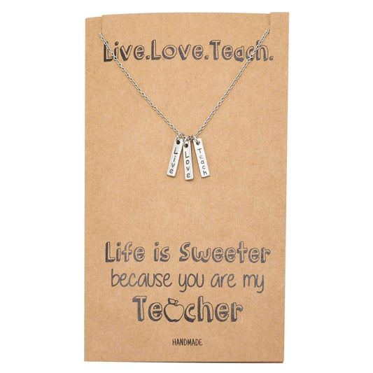 Live Love Teach Necklace  - Doodlebug's Children's Boutique