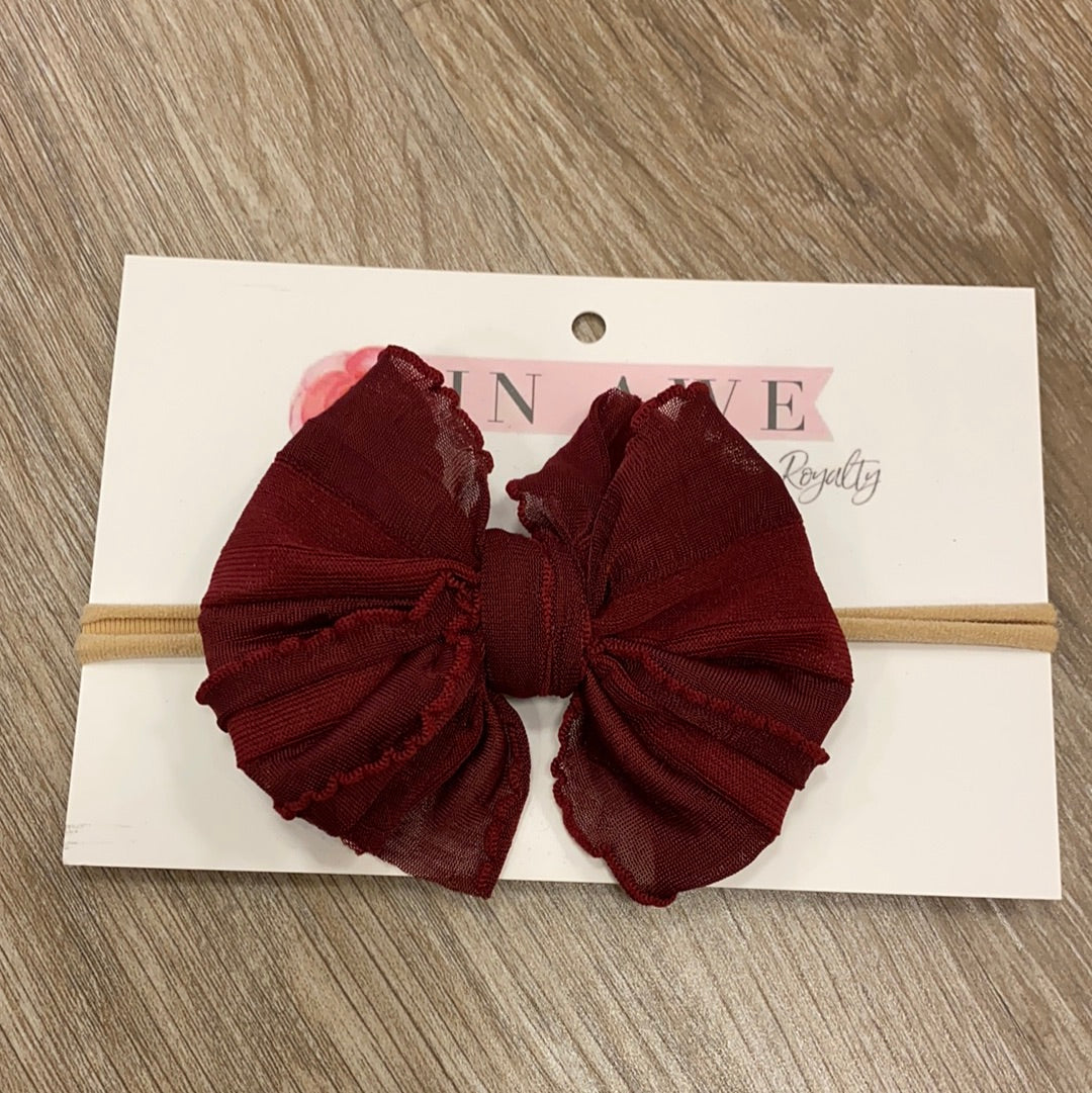Maroon Mini Headband - Doodlebug's Children's Boutique