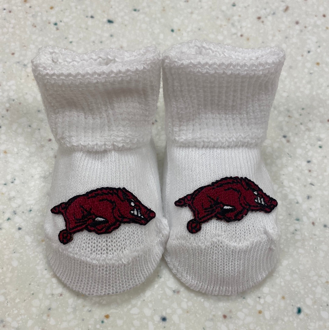 White Razorback Booties - Doodlebug's Children's Boutique