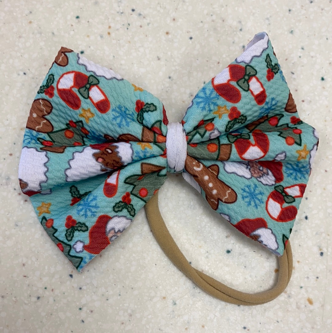 Christmas Bow on Nylon - Doodlebug's Children's Boutique