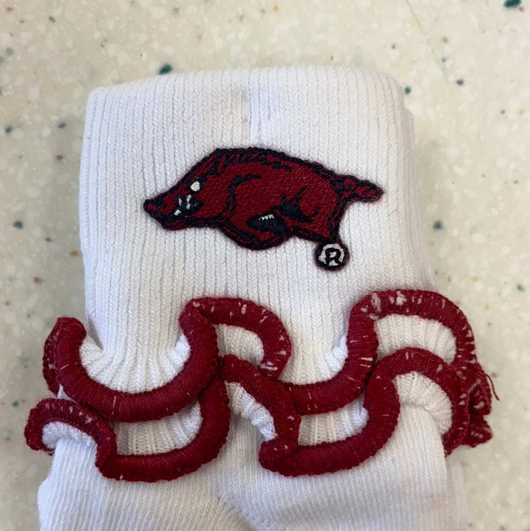 Arkansas Razorback Ruffle Socks - Doodlebug's Children's Boutique