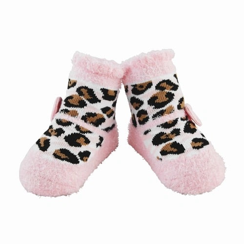 Pink and Natural Leopard Socks - Doodlebug's Children's Boutique