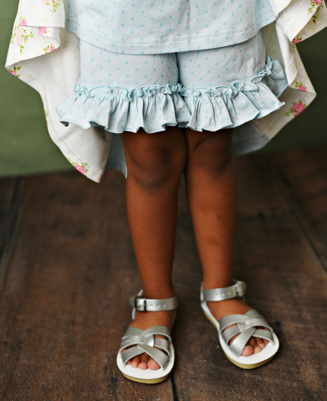 Blue Floral Dress with Shorties - Doodlebug's Children's Boutique