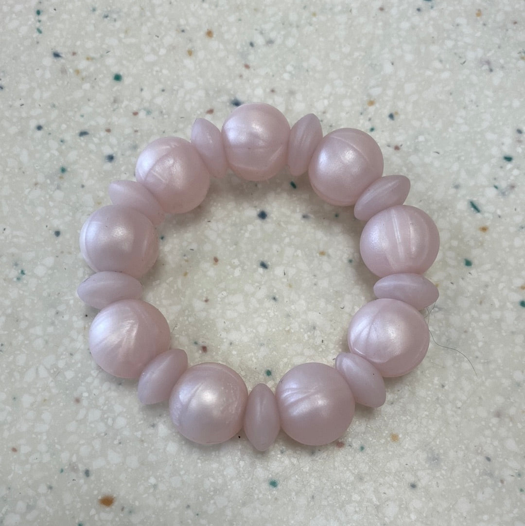 Adelia Teething Ring and Bracelet in Pink Pearl - Doodlebug's Children's Boutique