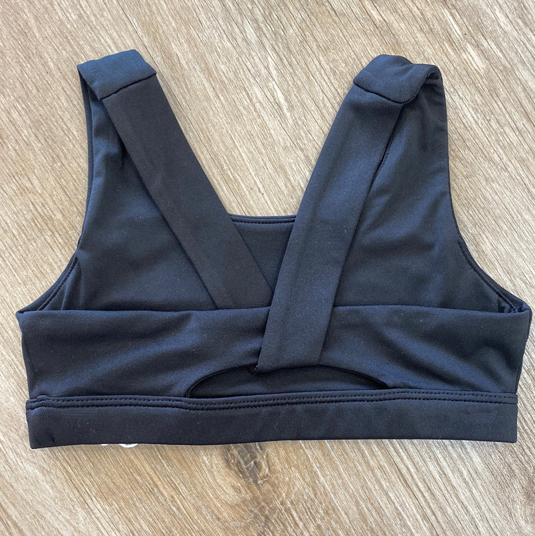 Black Sports Bra - Doodlebug's Children's Boutique