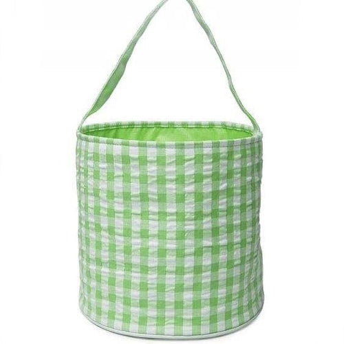 Green Gingham Easter Basket - Doodlebug's Children's Boutique
