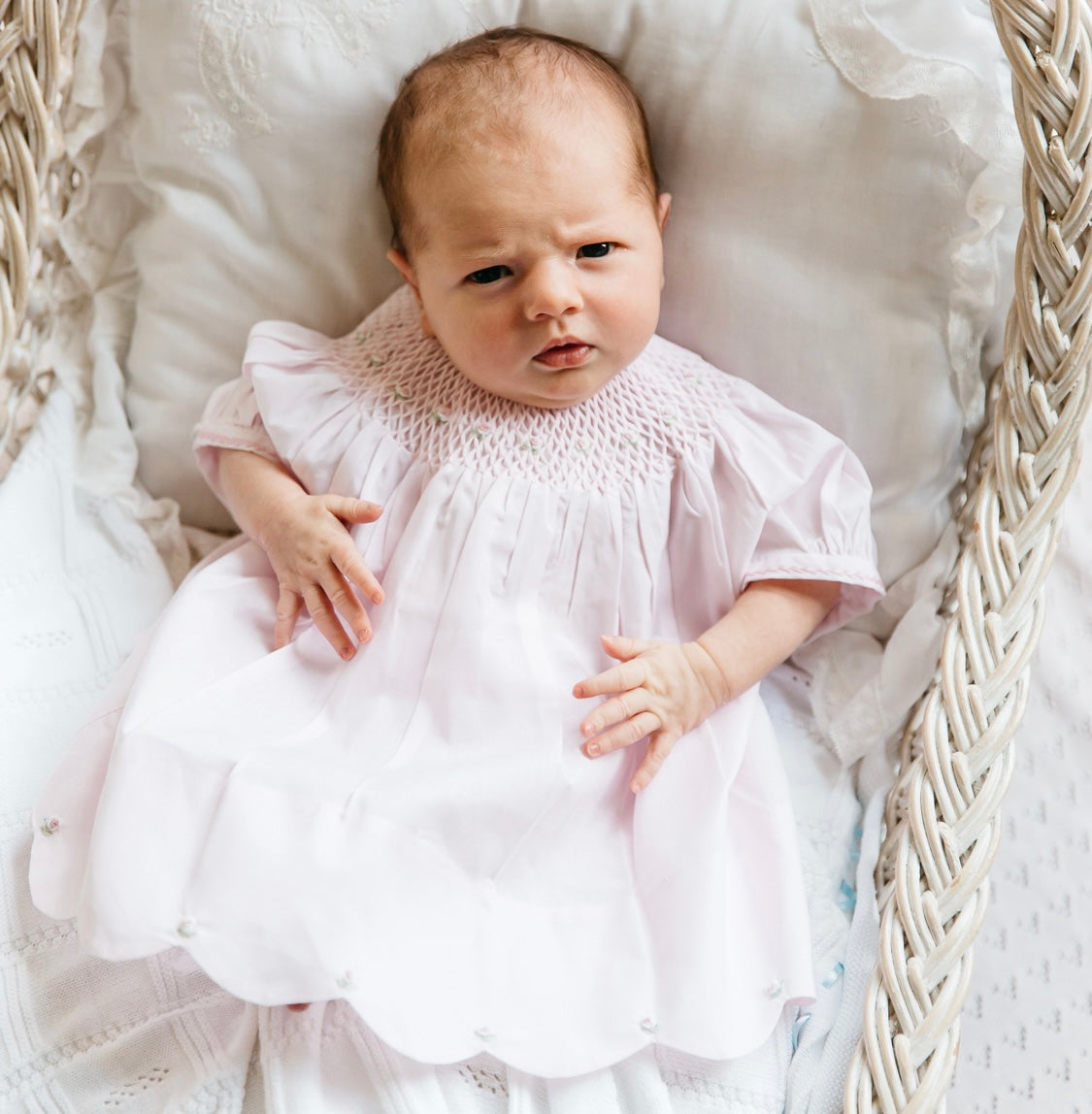 Scalloped Smocked Bishop Dress - Doodlebug's Children's Boutique