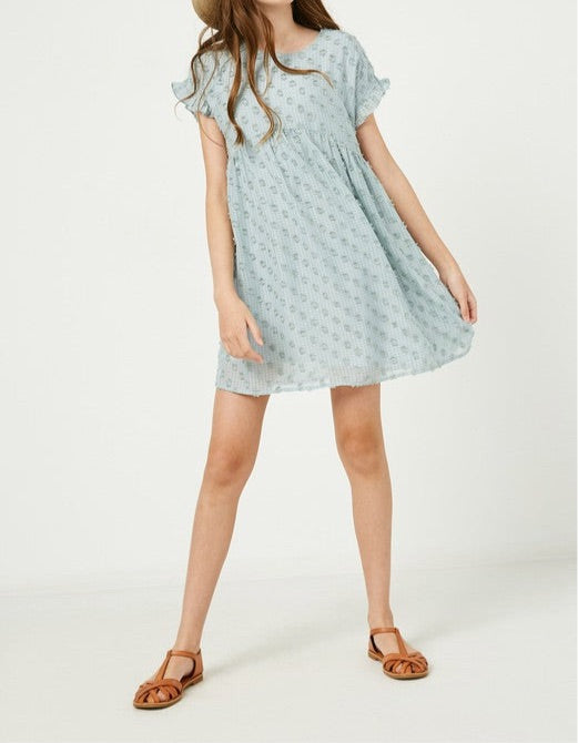 Ruffle Sleeve Swiss Dot Tunic Dress - Doodlebug's Children's Boutique
