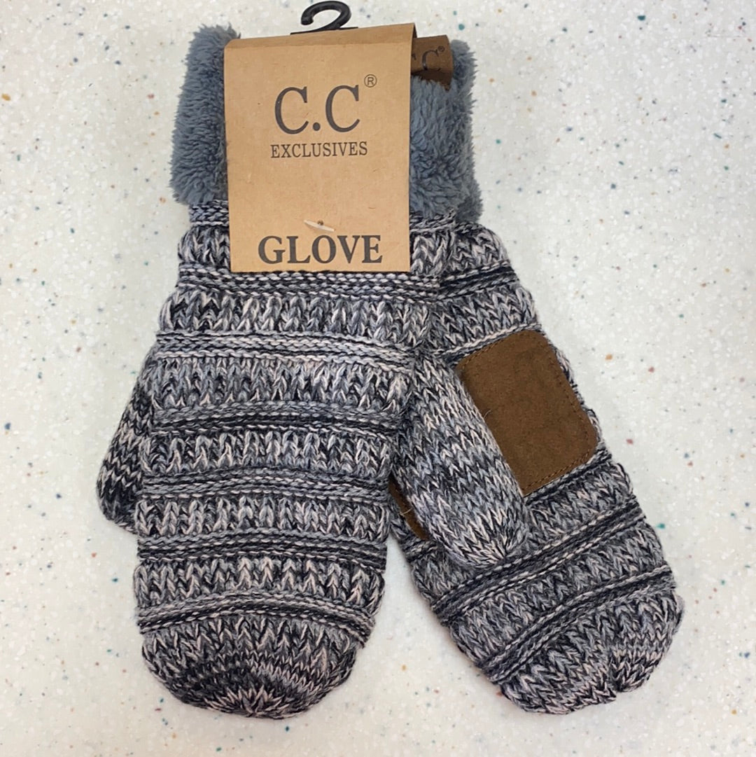 Grey Multi Juniors Lined Mittens - Doodlebug's Children's Boutique