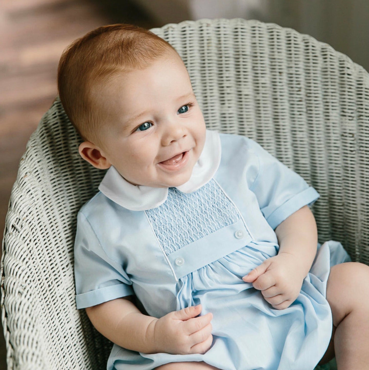 Chevron Smocked Creeper - Doodlebug's Children's Boutique