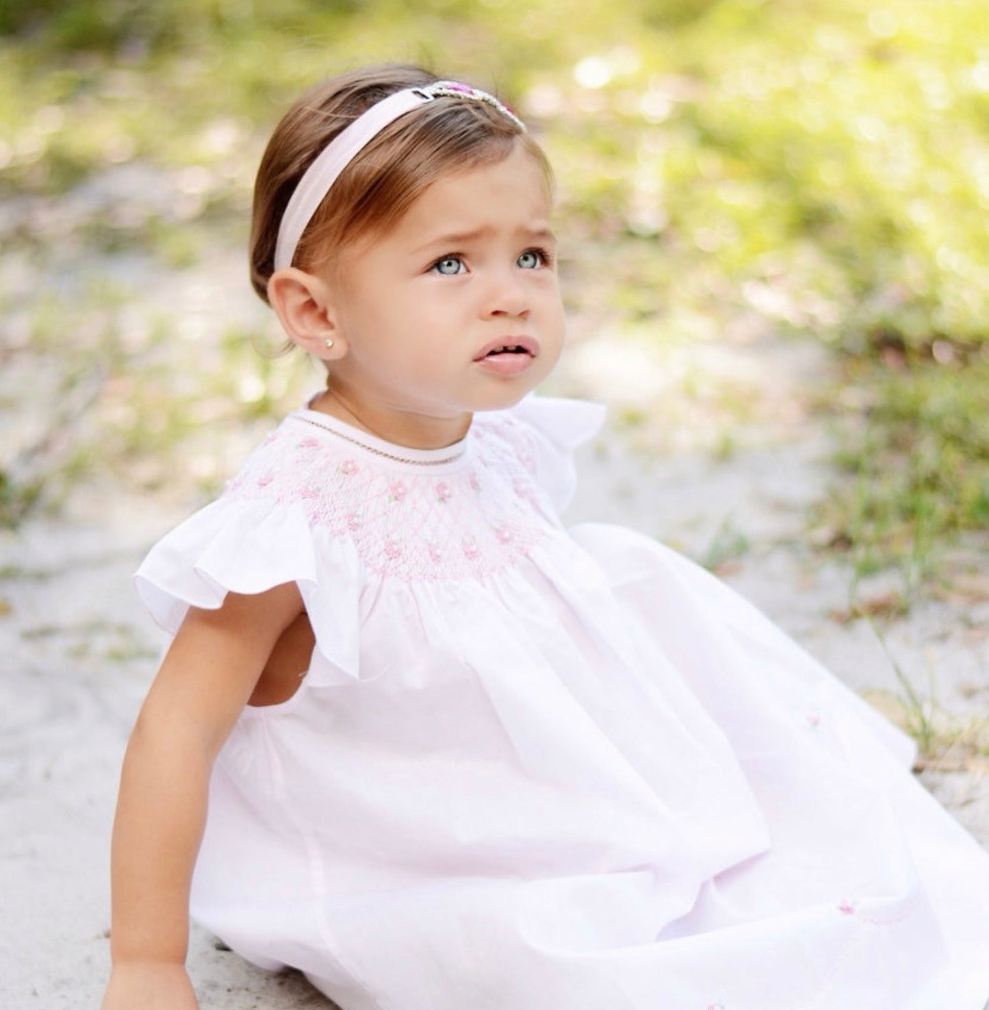 Pink Pearl Flower Fly Sleeve Bishop Dress - Doodlebug's Children's Boutique