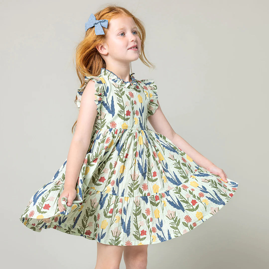 Jennifer Dress in Paper Floral - Doodlebug's Children's Boutique