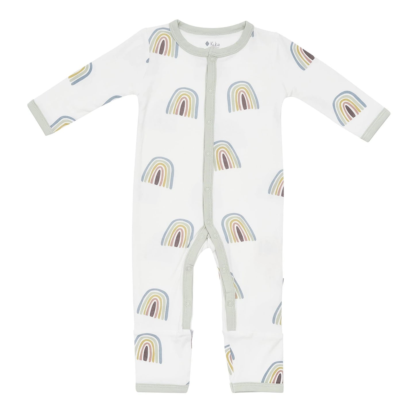 Printed Romper in Aloe Rainbow - Doodlebug's Children's Boutique