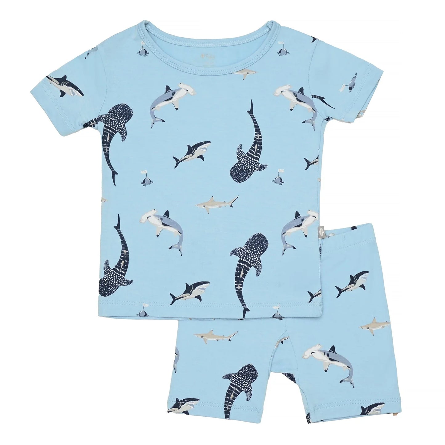Short Sleeve Pajamas in Stream Shark - Doodlebug's Children's Boutique