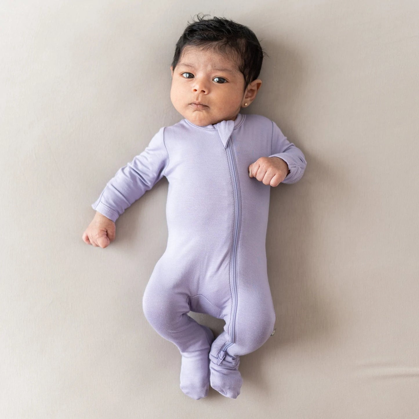 Zippered Footie in Taro - Doodlebug's Children's Boutique