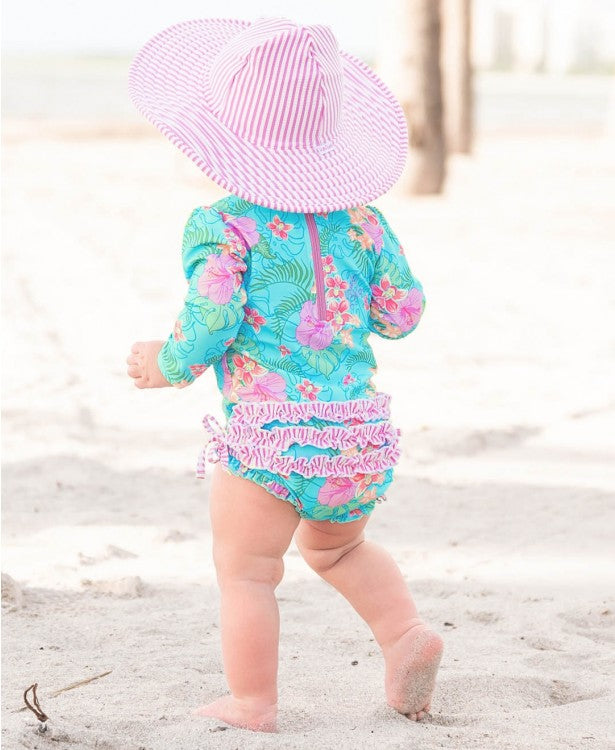 Orchid Oasis One Piece Rash Guard - Doodlebug's Children's Boutique