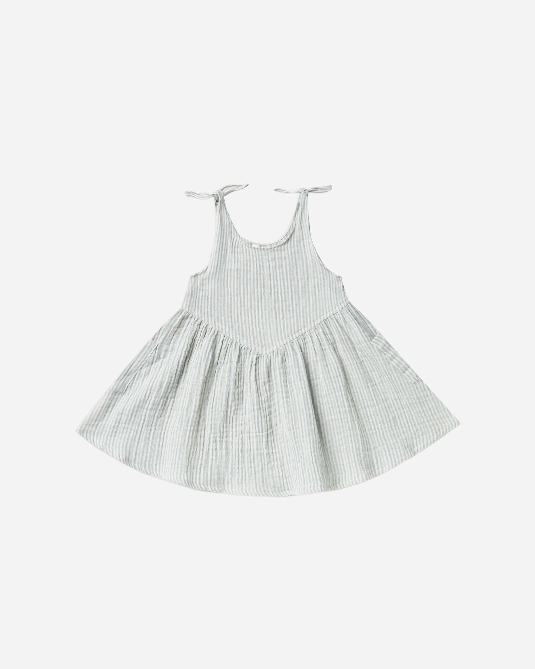 Summer Dress in Blue Micro Stripe – Doodlebug's & Grow Children's