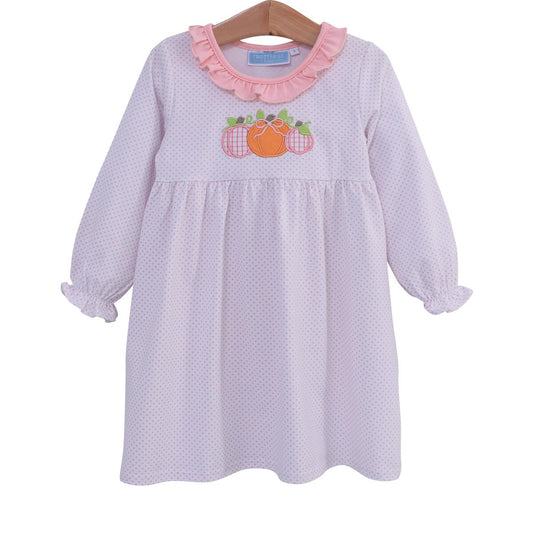 Pumpkin Trio Applique Dress  - Doodlebug's Children's Boutique