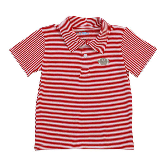 Red Football Polo  - Doodlebug's Children's Boutique