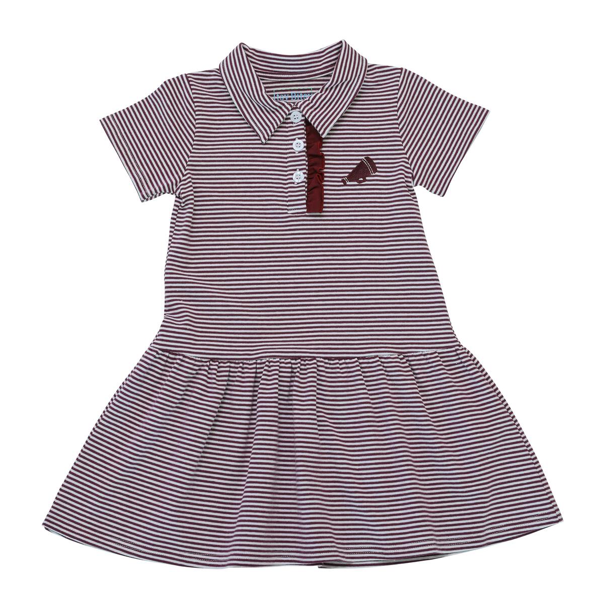 Maroon Megaphone Dress  - Doodlebug's Children's Boutique