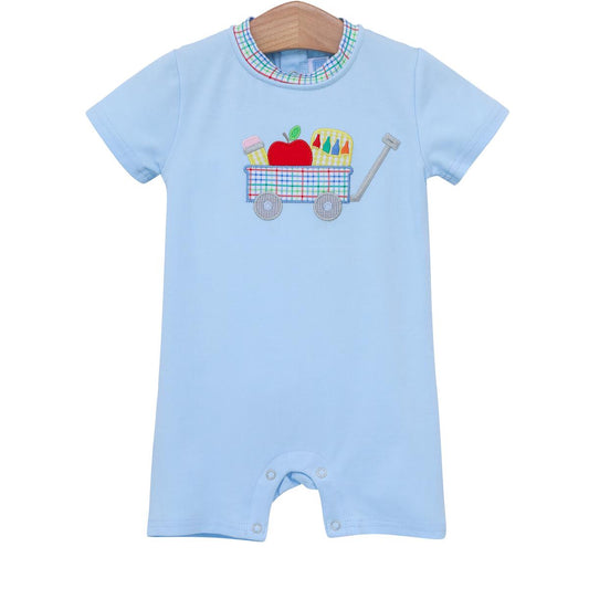 School Supplies Wagon Romper  - Doodlebug's Children's Boutique